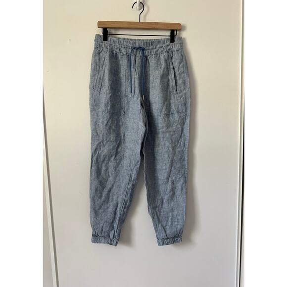 Athleta Retreat Linen Chambray Joggers size 4P - Picture 4 of 13